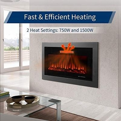 Customized Logo Acceptable Electric Fireplace Indoor Heater with Adjustable Thermostat