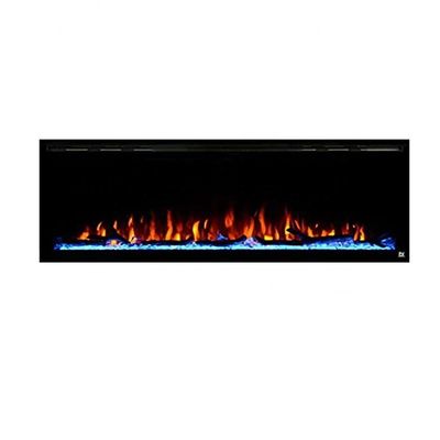 9 Flame Colors Artificial Flame Linear Recessed and Wall Mounted Electric Fireplace Heater
