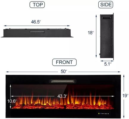 Adjustable Thermostat Long Size Luxury Electric Fireplace for Home Decor