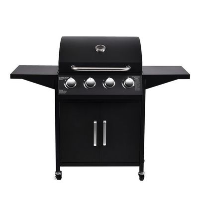 132*55*109 cm Backyard 4 Bunners Outdoor Griddle Propane Gas Grill with Side Shelf