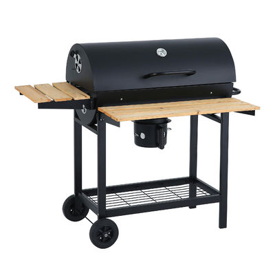 Adjustable Height Charcoal BBQ Grill Large Chicken Cooking Capacity Black Commercial