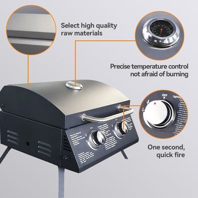 Outdoor Stainless Steel Gas BBQ Grill Smoker Barbecue Smoke Stove with Large Capacity