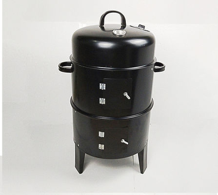 3 in 1 Outdoor Portable Charcoal BBQ Grill Smoker with Metal/Cold Rolled Steel