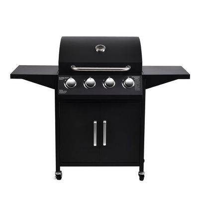 Customized Logo Print Steel Burger BBQ 4 Burners Outdoor Gas Barbeque Grill with Logo