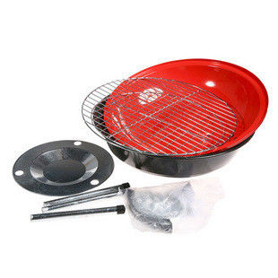 Outdoor Cooking Round Charcoal BBQ Grill with Wheels 17 Inches Garden Picnic Camping