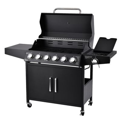 Camping Rotisserie Gas Grill with 7 Burners 36.8kg Weight and Powder Coated Finish