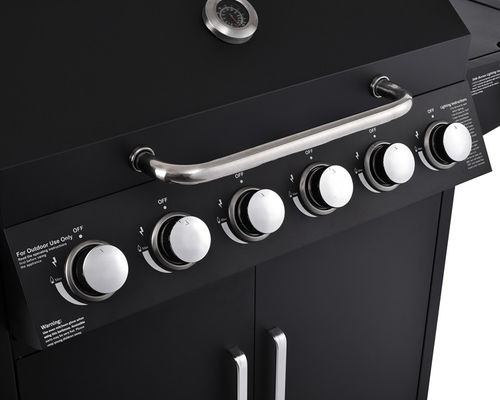 Camping Rotisserie Gas Grill with 7 Burners 36.8kg Weight and Powder Coated Finish