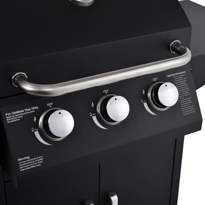Stainless Steel Propane Rotisserie Gas BBQ Grill 3 Burners for Garden Outdoor Camping
